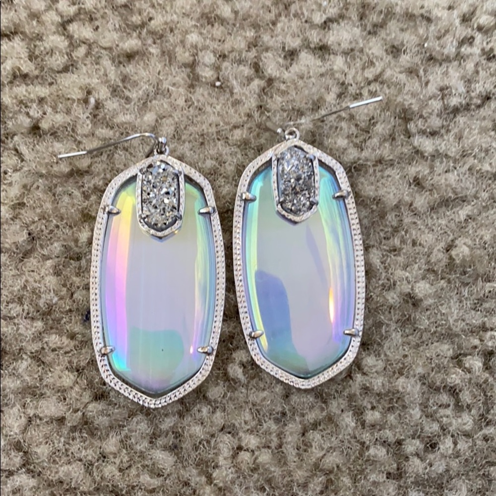 Silver iridescent Kendra Scott earrings